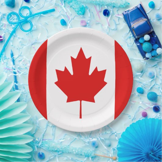 De Maple Leaf-vlag van Canada Papieren Bordje (Feest)
