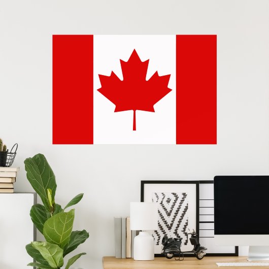 De Maple Leaf-vlag van Canada Poster (Thuiskantoor)