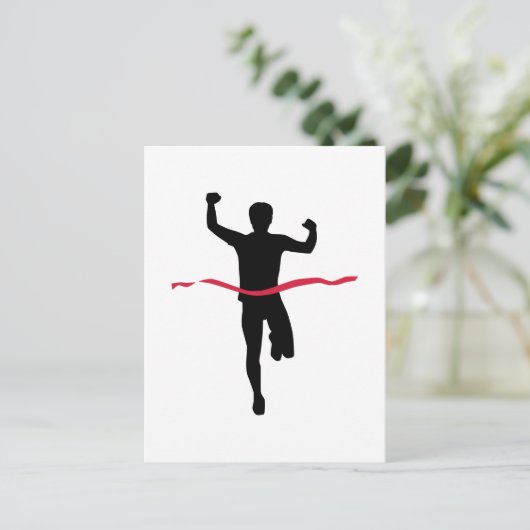 De marathonwinnares spelen briefkaart (Staand voorkant)