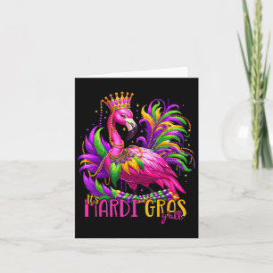 De Mardi Gras Yall Mardi Gras Party Flamingo vrouw Kaart
