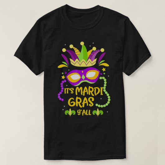 De Mardi Grass Yall Funny Costume Party Parade Ma T-shirt (Design voorkant)