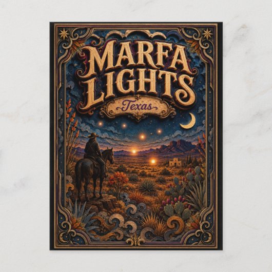 De Marfa Lights Texas Popcut Legends Briefkaart (Voorkant)