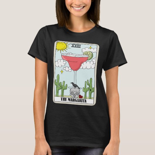 De Margarita Tarot Kaart Alcohol Cocktail Drink T-shirt (Voorkant)