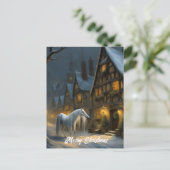 De Mari Lwyd Winter Nacht Vrolijk Kerstfeest Briefkaart (Staand voorkant)