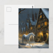 De Mari Lwyd Winter Nacht Vrolijk Kerstfeest Briefkaart (Voorkant / Achterkant)