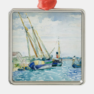 De mariene Boten van de Scène dichtbij Venetië Metalen Ornament