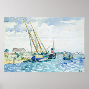 De mariene Boten van de Scène dichtbij Venetië Poster