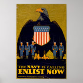 De marine belt - Enlist Now Poster (Voorkant)