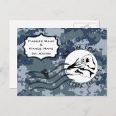 De marine van de USN sparen de Datum & Ring Aankondigingskaart (Voorkant / Achterkant)