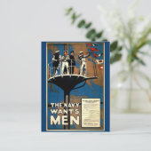 De marine wil Mannen Briefkaart (Staand voorkant)