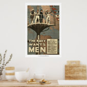 De marine wil Mannen Poster (Keuken)