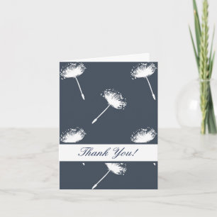 De marineblauwe en Witte Bloemen van de Bedankkaart