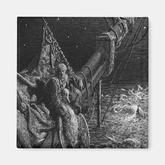 De Mariner kijkt naar de serpenten in de oceaan Magneet (Voorkant)