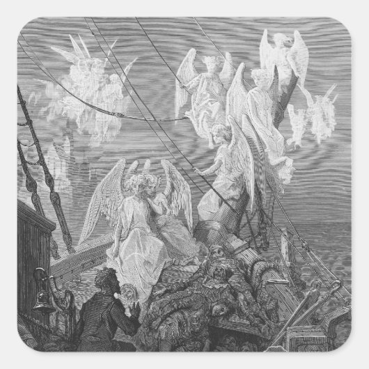 De mariner ziet de band van angelische geesten vierkante sticker (Voorkant)
