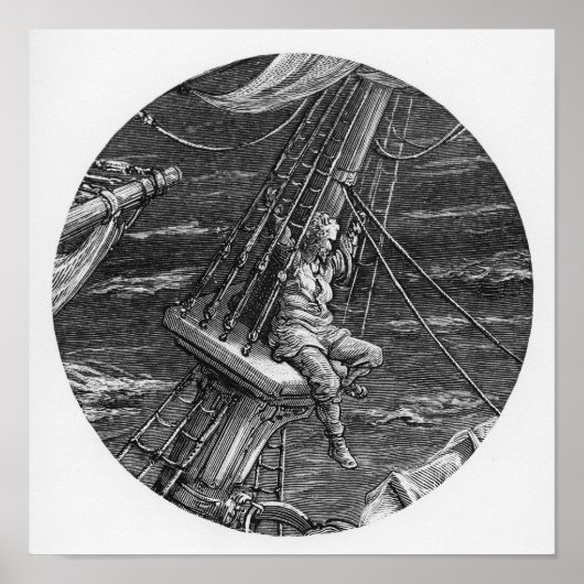 De marinier in de poep van het schip poster (Voorkant)
