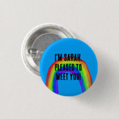 De markeringsgroet van de naam was blij u te ontmo ronde button 3,2 cm (Voorkant /achterkant)
