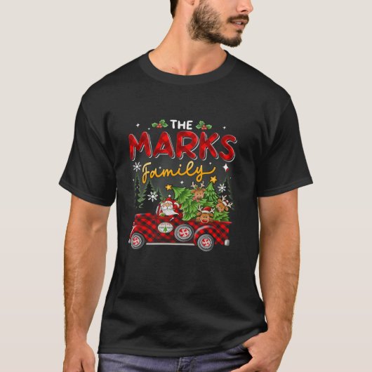 De Marks Family Kerst Matching Pyjama Groep T-shirt (Voorkant)