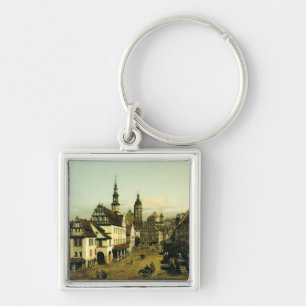 De Markt in Pirna door Bernardo Bellotto Sleutelhanger
