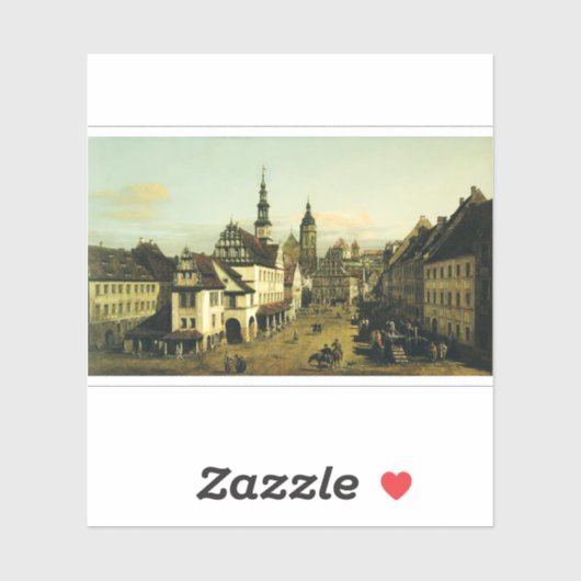 De Markt in Pirna door Bernardo Bellotto Sticker (Vel)