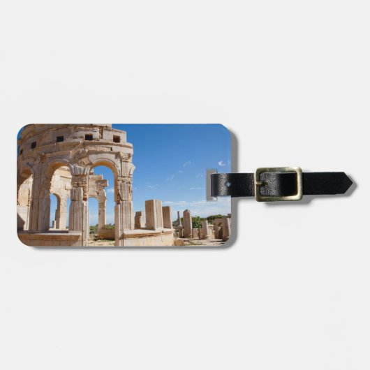 De markt, Leptis Magna, Al Khums District Bagagelabel (Voorkant horizontaal)