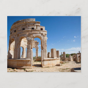 De markt, Leptis Magna, Al Khums District Briefkaart
