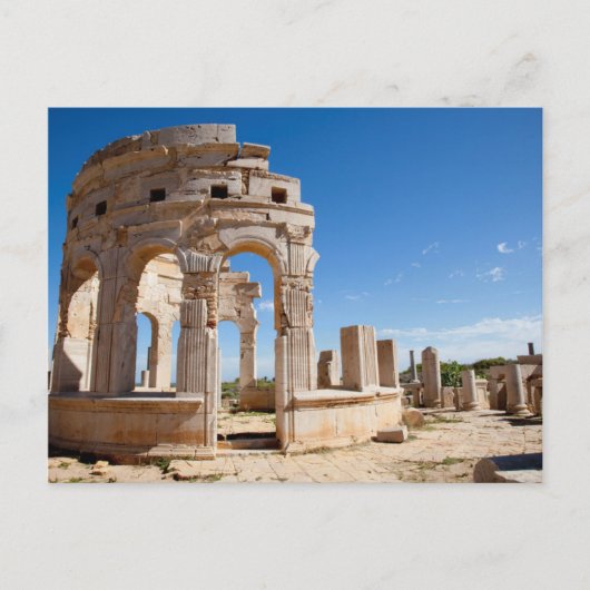 De markt, Leptis Magna, Al Khums District Briefkaart (Voorkant)
