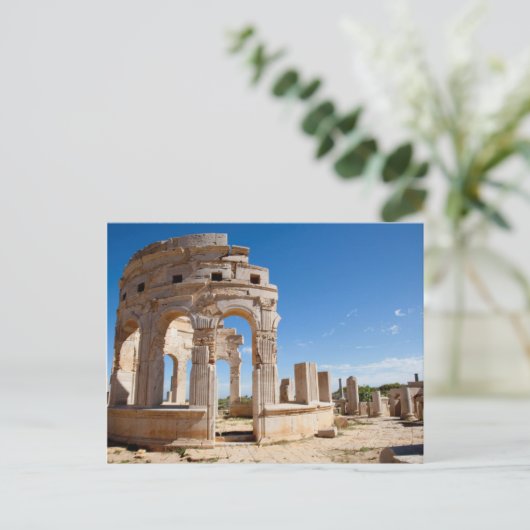 De markt, Leptis Magna, district Al Khums Briefkaart (Staand voorkant)
