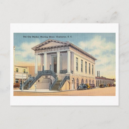 De markt van de oude stad in Charleston, South Car Briefkaart (Voorkant)