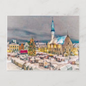 De Markt van Kerstmis van Tallinn Estland Feestdagenkaart (Voorkant)