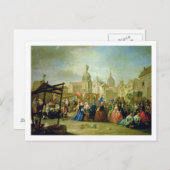 De markt van Madrid in het Plein DE La Cebeda Briefkaart (Voorkant / Achterkant)