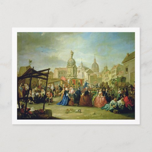 De markt van Madrid in het Plein DE La Cebeda Briefkaart (Voorkant)