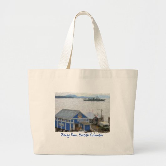 De Markt van vissen, Sidney, BC de Zak van het Grote Tote Bag (Voorkant)