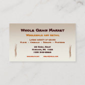 De markt voor hele korrels visitekaartje (Achterkant)