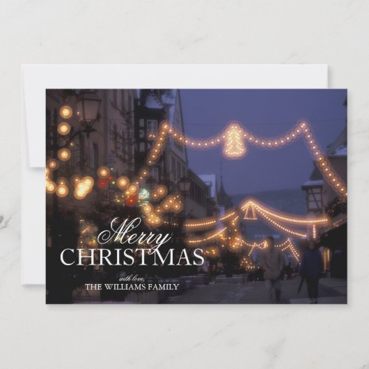 De marktlichten van Kerstmis Feestdagenkaart (Voorkant)