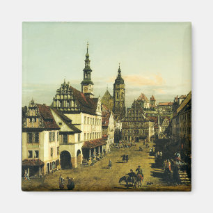 De Marktplaats in Pirna door Bernardo Bellotto Magneet