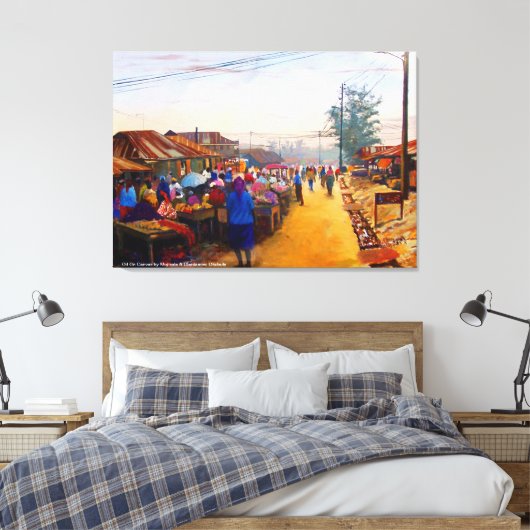 DE MARKTPLAATS VAN MOJISOLA A GBADAMOSI OKUBULE CANVAS AFDRUK (Insitu (Slaapkamer))