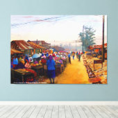 DE MARKTPLAATS VAN MOJISOLA A GBADAMOSI OKUBULE CANVAS AFDRUK (Insitu (Houten vloer))