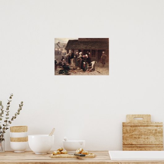 De marktplaats van Ploudalmezeau Poster (Keuken)