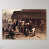 De marktplaats van Ploudalmezeau Poster (Voorkant)