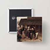 De marktplaats van Ploudalmezeau Vierkante Button 5,1 Cm (Voorkant /achterkant)