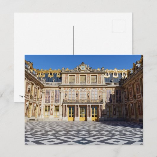 De marmer binnenplaats van het Paleis Versailles,  Briefkaart (Voorkant / Achterkant)