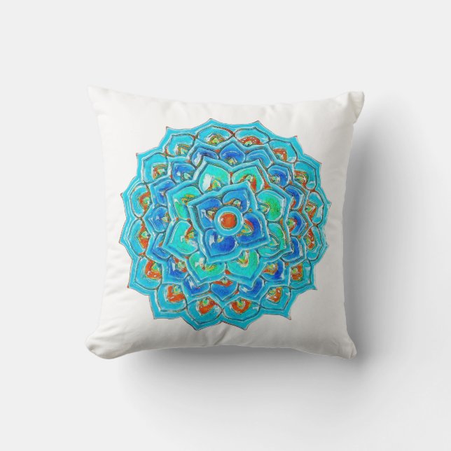 De Marokkaanse Tile met Mandela-ontwerp in waterve Kussen (Voorkant)