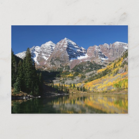 De Maroon Bells in de herfst... Briefkaart (Voorkant)