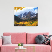 De maroon Bells in het herfst van Gold Canvas Afdruk (Insitu (Woonkamer))