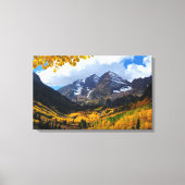 De maroon Bells in het herfst van Gold Canvas Afdruk (Voorkant)