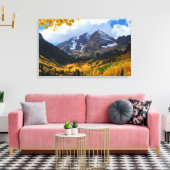 De maroon Bells in het herfst van Gold Canvas Afdruk (Insitu (Woonkamer))