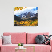 De maroon Bells in het herfst van Gold Canvas Afdruk (Insitu (Woonkamer))