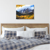 De maroon Bells in het herfst van Gold Canvas Afdruk (Insitu (Slaapkamer))