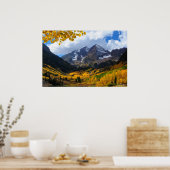 De maroon Bells in het herfst van Gold Poster (Keuken)
