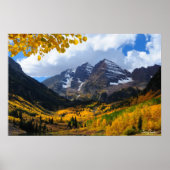 De maroon Bells in het herfst van Gold Poster (Voorkant)